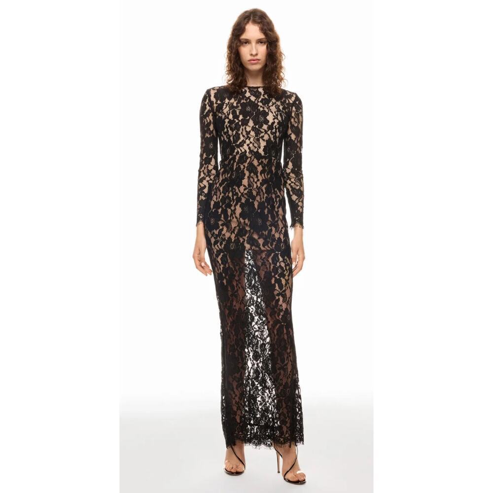 Bronx and Banco Colette Noir Gown Black Lace Dress